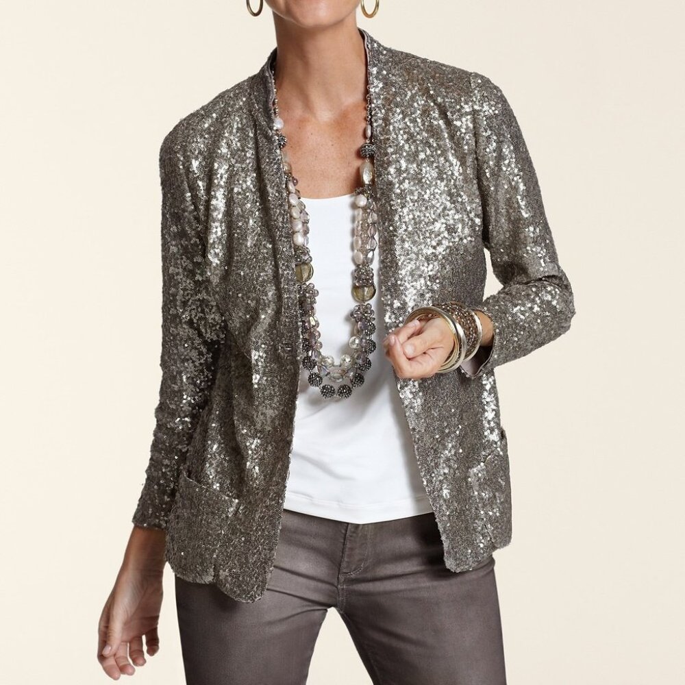 CHICO'S "All Over Sequin" Jacket _NWT - Gorgeous